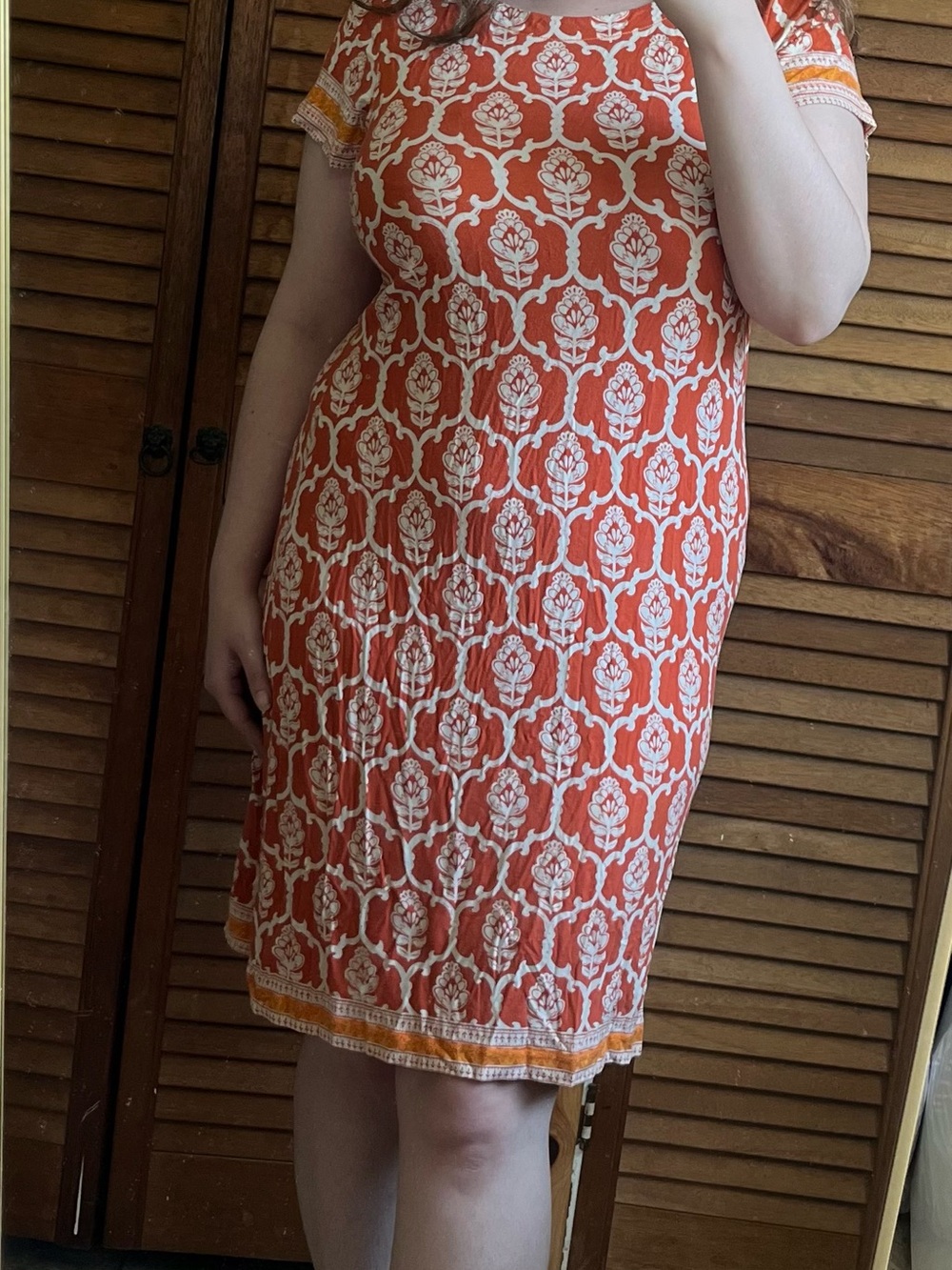 Hatley Orange and White Floral Midi Dress
